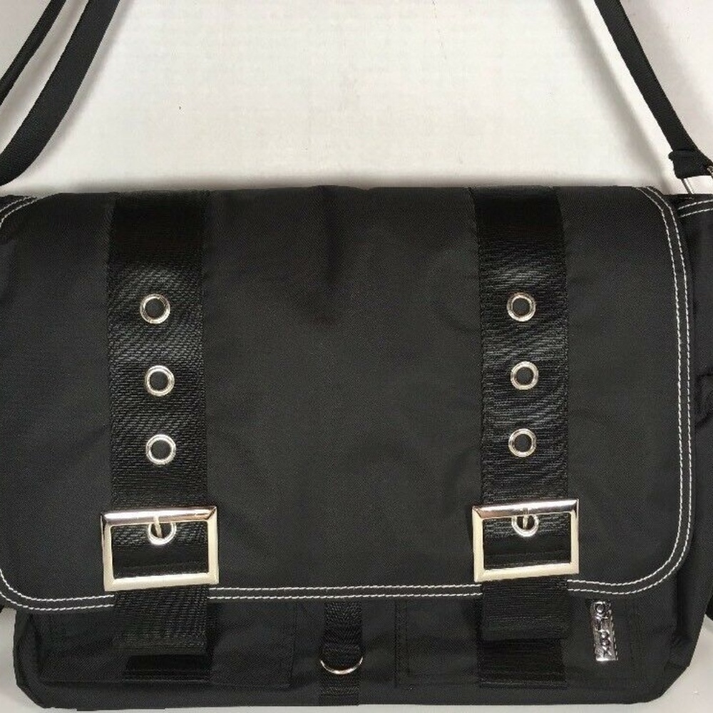 GR8X Black Diaper Carry All Travel Messenger Bag